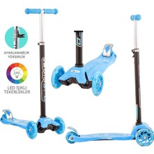 HBG Markt Mey Ithalat® Mavi Twist Işıklı Scooter
