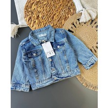 Noble Kids Kız Çocuk Klasik Denim Ceket Mavi