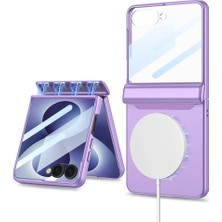 AktarMobile Galaxy Z Flip 8 uyumlu MagSafe Kılıf Magnetik Menteşe Korumalı Premium Kapak Mat Tasarım İnce Yapılı