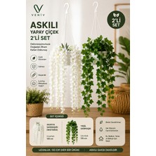 Veniv 2’li Askılı Yapay Çiçek Seti – 135 cm | Akasya Sarmaşığı & Yeşil Sarmaşık