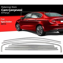 Moontime Alaçatı Fiat Egea Cam Çıtası 8 Parça Full Çerceve Kaplama Krom Ithal 2015+