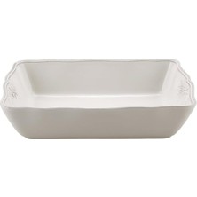 Paşabahçe Krem Marialva Seramik Dikdörtgen Fırın Kabı, 35 Cm, 27 x 34 cm