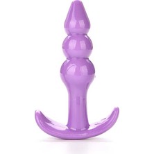 Belirtilmemiş Backpart 3 Boğumlu Silikon Anal Tıkaç - Mor