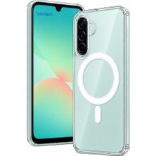 Bzontech Samsung Galaxy A26 5g Uyumlu Yumuşak Magsafe Kablosuz Şarj Destekli Şeffaf Kılıf Kamera Için Yükseltilmiş Çerçeve