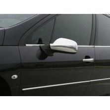 Moontime Alaçatı Peugeot 407 Uyumlu 2004-2010 Krom Ayna Kapağı 2 Parça Paslanmaz Çelik