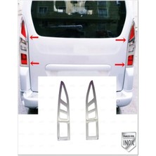 Moontime Alaçatı Peugeot Partner Tepee Krom Stop Çerçeve 2 Parça 2008-2012 Uyumlu  Arası Paslanmaz Çelik