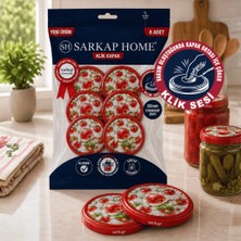 Sarkap Hijyenik Paketli 8'li 82 mm Klik Kavanoz Kapak - Domates Biber