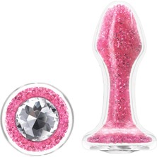 Belirtilmemiş Backpart Yıldız Tozu Içi Kristalli Cam Anal Tıkaç - Pembe