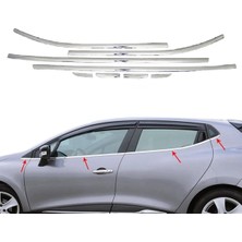 Moontime Alaçatı Renault Clio 4 Hb Krom Cam Çıtası 2012-2019 Arası 8 Prç Paslanmaz Çelik