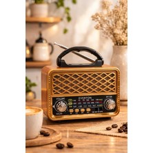 Everton RT-735 Nostalji Radyo Güneş Panelli Fm/am/sw Bluetooth, USB ve Tf Kart Destekli Radyo
