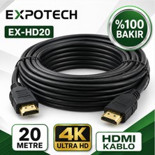 Expotech EX-HD20 20 Metre 4K HDMI Kablo Görüntü ve Ses Aktarım Kablosu