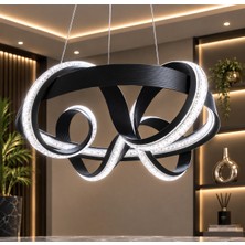 Efe Elektrik 🔥 Şok Ürün! 3 Renk Işıklı Modern LED Sarkıt Avize – Lüks Siyah Tasarım