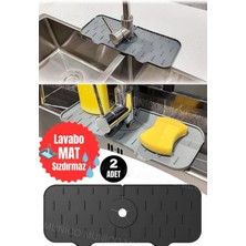 Moontime Alaçatı 2 Adet Anti-Sıçrama Silikon Lavabo Mat Yeniden Kullanılabilir ve Kaymaz Drenaj Pedi Ultra Kalın