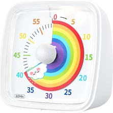 Asitan Yunbaoit Gece Işıklı Beyaz Renkli Timer Gökkuşağı Tasarımlı 60 Dakikalık Mekanik Mutfak ve