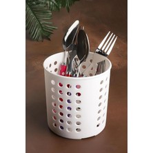Asitan Plastik Delikli Dik Kaşıklık & Tezgah Üstü Düzenleyici & Servis Standı,beyaz