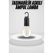 Zero Land Ece-Umay Taşınabilir Askılı Ampul Kamp Lambası Askılı Type-C Şarjlı Bahçe Lambası