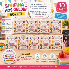 Sınıfına Hoş Geldin Rozeti 10’lu Set – Okulun Ilk Günü Öğrenci Karşılama Hediyesi – Isim Alanlı