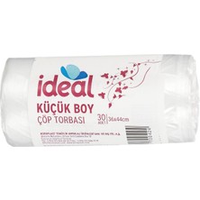 Asitan Küçük Boy Çöp Poşeti 30'lu 36X44 Cm, Sızdırmaz ve Yırtılmaz, Ekonomik Küçük Boy Çöp T