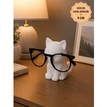 Filkorium3D Sevimli Kedi Figürlü Gözlük Standı – Minimalist Masa Üstü Gözlük Tutucu ve Düzenleyici (9 Cm)