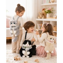 Sesli Peluş Kedi Çanta – Miyavlayan Çocuk Sırt ve Omuz Çantası, Ayarlanabilir Askılı
