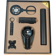 Cohiba 3 Torch Çakmak Küllük Makas Punch Sehpa Tüp Siyah Altılı Puro Seti TR9867