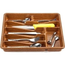 Asitan Küçük - Ahşap Renk - 7 Bölmeli Çekmece Içi Kaşıklık 36X32CM (5264)
