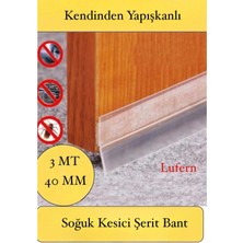 Moontime Alaçatı Rüzgar Ses Toz Böcek Önleyici Kapı Altı Isı Yalıtım Soğuk Kesici Şerit Bant Şeffaf 40 mm x 3 mt