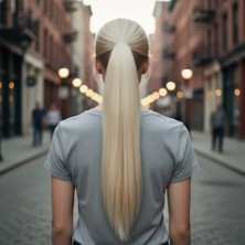 ALK Tokalı Düz At Kuyruğu / Platin