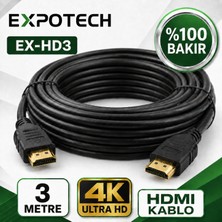 Expotech EX-HD03 3 Metre 4K HDMI Görüntü ve Ses Aktarım Kablosu