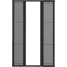 Moontime Alaçatı Istenilen Ölçüde Akordiyon Double Pileli Plise Kapı  Sineklik Antrasit Max 210 x 210