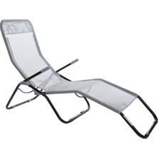 Andoutdoor Tumbona Katlanır Şezlong-Gri