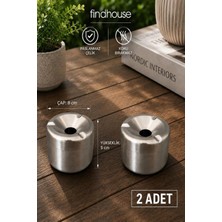 Moontime Alaçatı Findhouse - Ege Küllük Gümüş Kapaklı Kokusuz Paslanmaz Metal Küllük – Modern ve Şık Tasarım