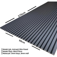 Moontime Alaçatı Akustik Antrasit Duvar Lambri Panel Kaplama 100X275