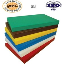 Moontime Alaçatı Polietilen Kesme Tahtası Kesim Levhası Kırmızı 60X40X2 cm Poxy Home