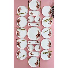 Moontime Alaçatı Pink Rose Model 12 Kişilik 21 Parça Kahvaltı Takımı