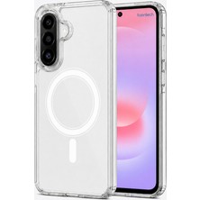 Bzontech Samsung Galaxy A37 Uyumlu Yumuşak Magsafe Kablosuz Şarj Destekli Şeffaf Kılıf Kamera Için Yükseltilmiş Çerçeve