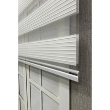 Moontime Alaçatı Zebra Stor Perde Geniş Plise Güneşlik Perde Beyaz