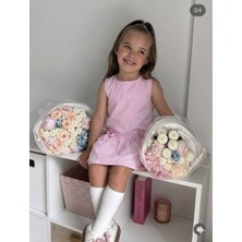 Noble Kids Kız Çocuk Kurdele Nakışlı Pamuklu Elbise Pembe