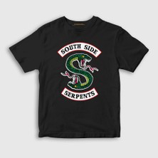 Presmono Unisex Çocuk Siyah South Side Serpents Riverdale T-Shirt