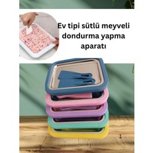 Moontime Alaçatı Ev Tipi Spatula'lı Meyveli Sütlü Dondurma Yapma Tavası Aparatı Dondurma Tava