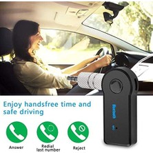 Senkiila Araba Için Bluetooth Aux Adaptörü, Aux 3.5mm ile Kablosuz Ses Alıcısı Taşınabilir Eller Serbest Araç Kitleri