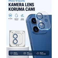Lisinya iPhone 12 Kamera Lens Koruyucu 9h Temperli Cam Mavi