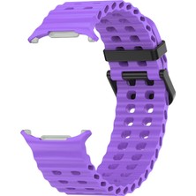 Caseonn Samsung Galaxy Watch Ultra 47MM Kordon Suya Dayanıklı Çift Delikli Silikon Kayış Lila