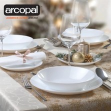 Moontime Alaçatı Arcopal Zelie Beyaz 6'lı 20 Cm.6 Kişilik Çukur Yemek Tabağı.