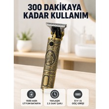 Kablosuz Saç Sakal Kesme Makinesi T Tipi Metal Bıçaklı 3 Kademeli Taraklı - Lisinya