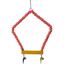 Melonika Beşgen Çanlı Muhabbet Kuşu Salıncağı 7-14 cm Renkli