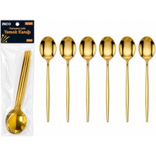 Go İthalat 60 Parça Gold Yemek Kaşık Seti 21CM - 1 Paket Içinde 6 Adet Vardır - 10 Paket Gönderilir (5263)