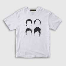 Presmono Unisex Çocuk Beyaz Heads Seinfeld T-Shirt