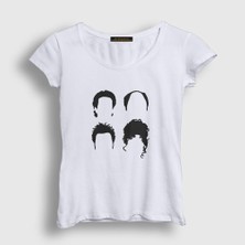 Presmono Kadın Beyaz Heads Seinfeld T-Shirt