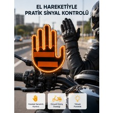 176 LED Amber Renkli El Hareketiyle Kontrol Edilen Motosiklet Dönüş Sinyali - Lisinya